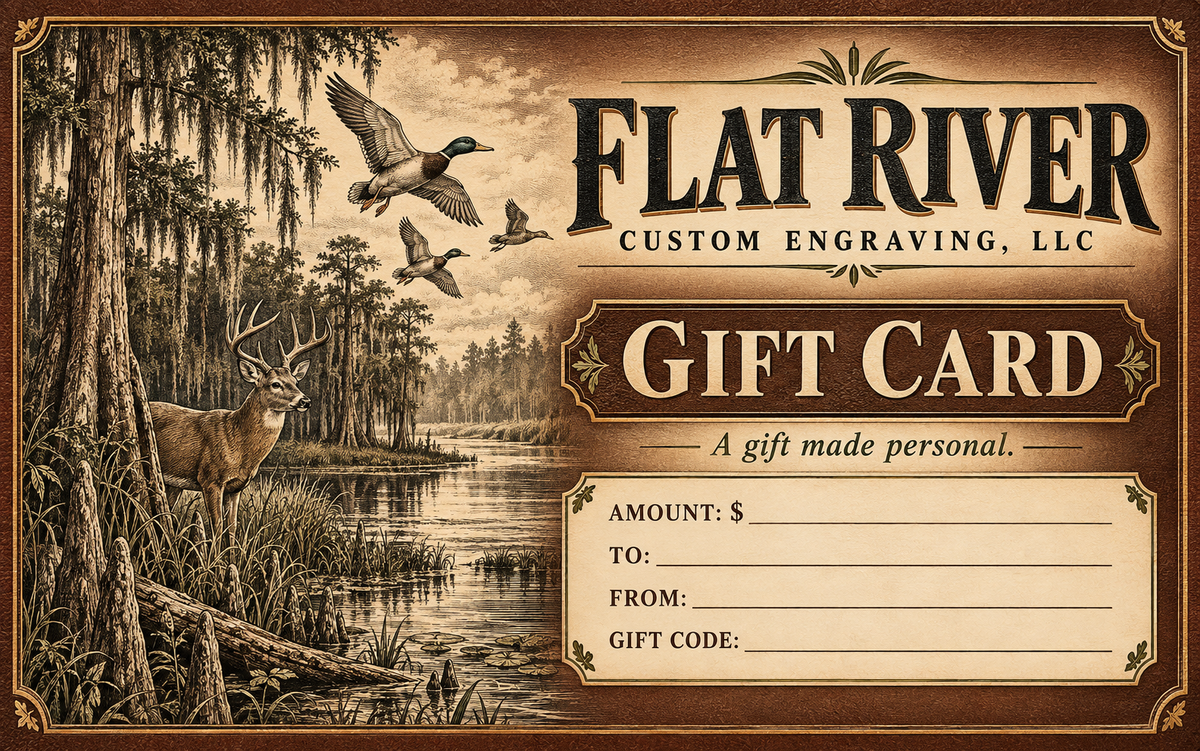 Flat River Custom Engraving Gift Card