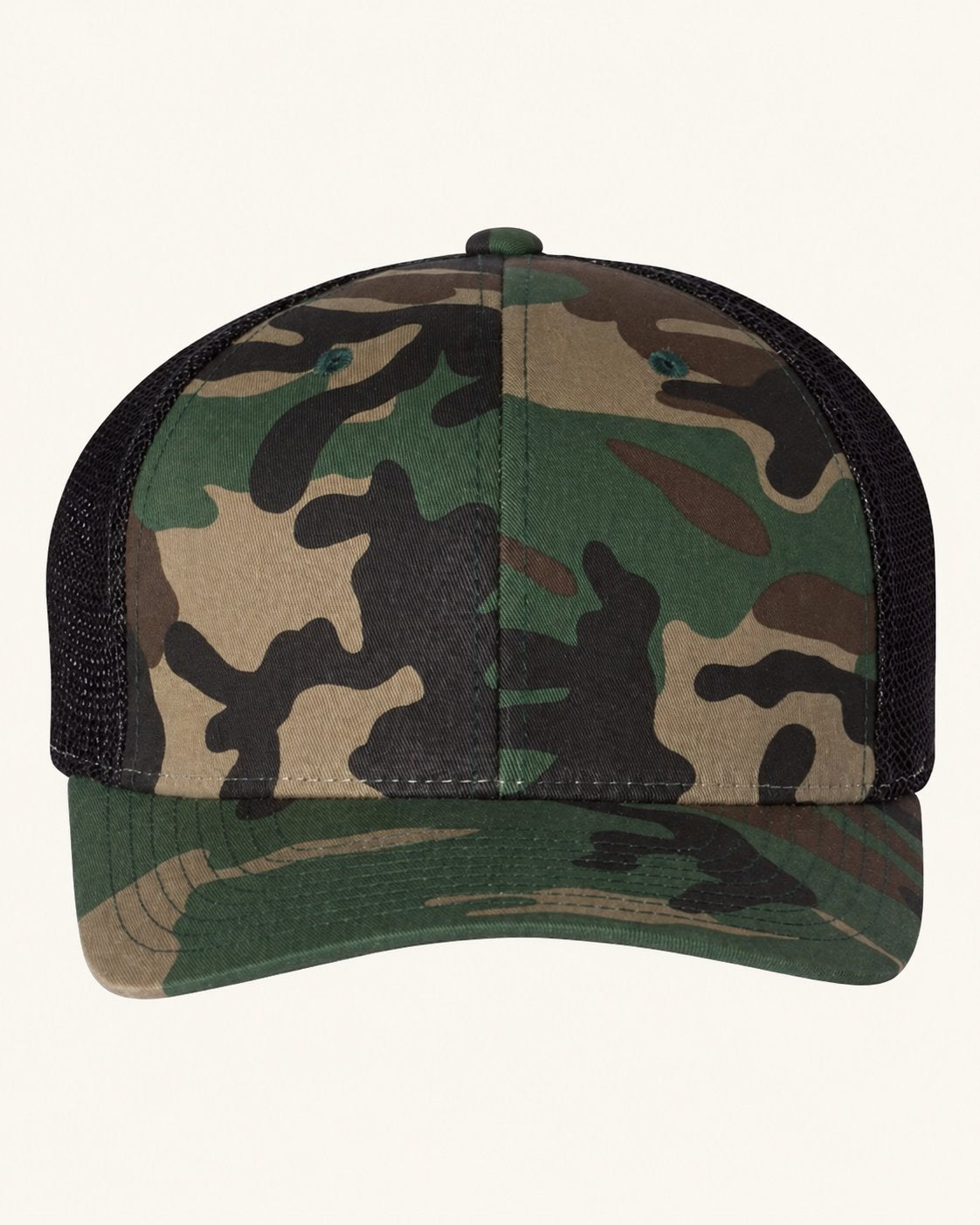 Richardson 110 — Army Camo/ Black — blank cap supplier reference; patch not shown