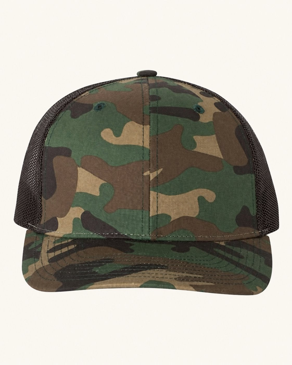 Richardson 112P — Army Camo/ Black — blank cap supplier reference; patch not shown