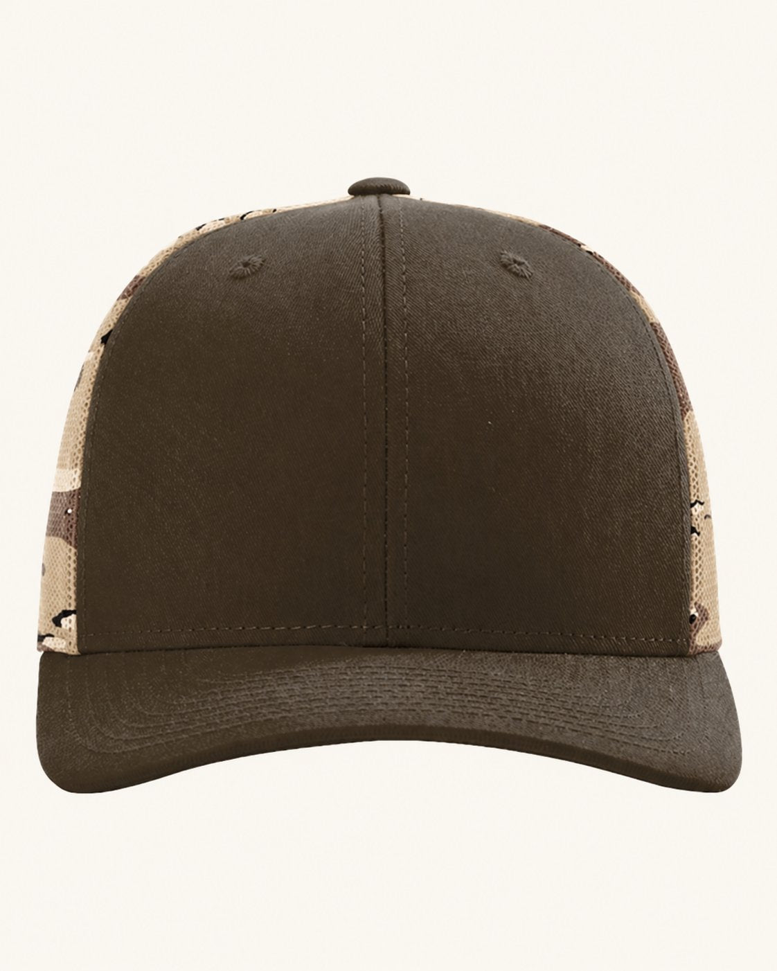 Richardson 112PM — Brown/ Desert Camo — blank cap supplier reference; patch not shown