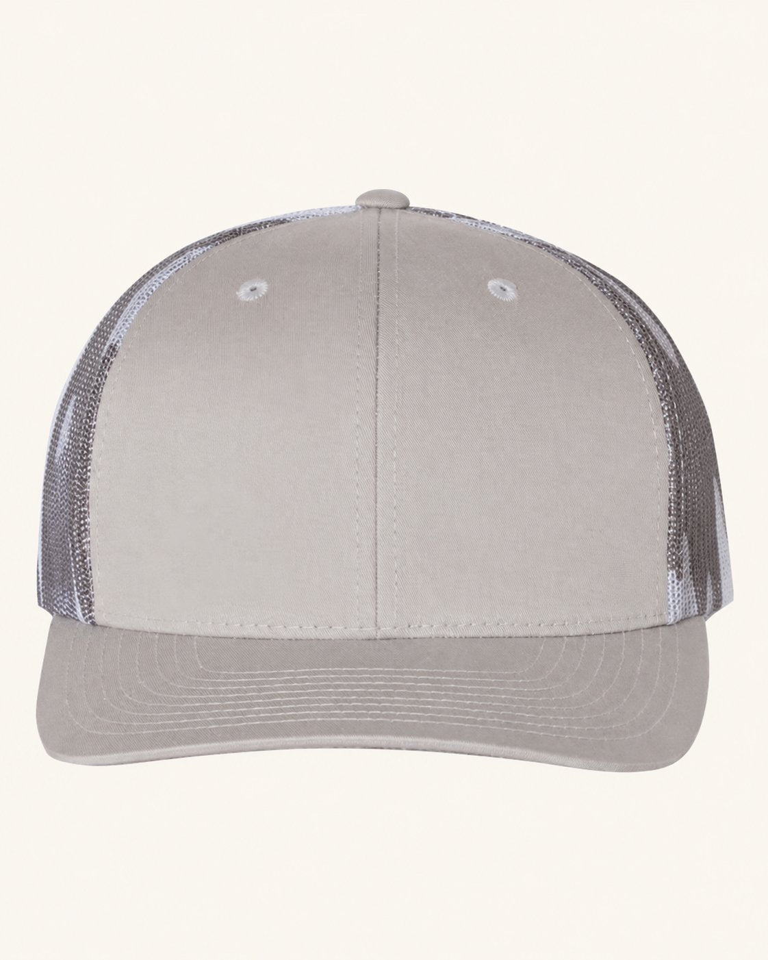 Richardson 112PM — Silver/ Grey Camo — blank cap supplier reference; patch not shown