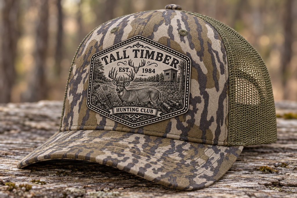 Tall Timber Hunting Club hat outdoors