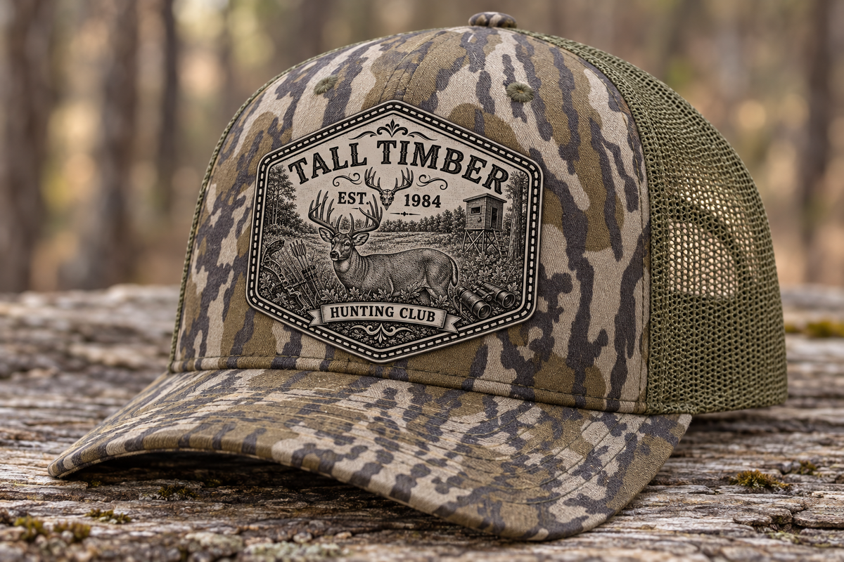 Tall Timber Hunting Club hat outdoors