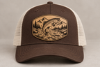 Trout — Buckskin patch on Chocolate Chip/Birch Richardson 112; product mockup